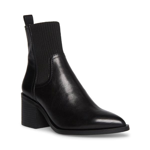 Botki Damskie Steve Madden Abriel Skórzane Czarne | SM-237EF