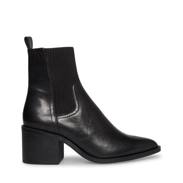Botki Damskie Steve Madden Abriel Skórzane Czarne | SM-237EF
