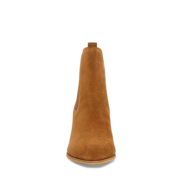 Botki Damskie Steve Madden Addy Cognac Zamszowe Brązowe | SM-872GV