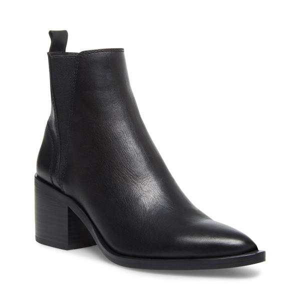 Botki Damskie Steve Madden Audience Skórzane Czarne | SM-820RS
