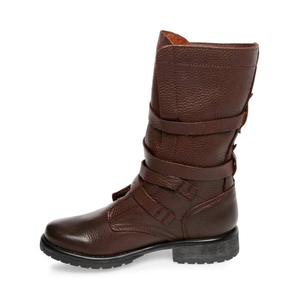Botki Damskie Steve Madden Banddit Skórzane Brązowe | SM-263NH