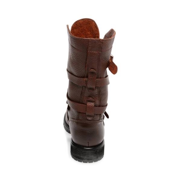 Botki Damskie Steve Madden Banddit Skórzane Brązowe | SM-263NH