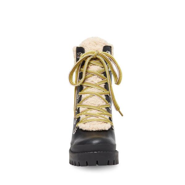 Botki Damskie Steve Madden Bundleup Skórzane Czarne | SM-531FI
