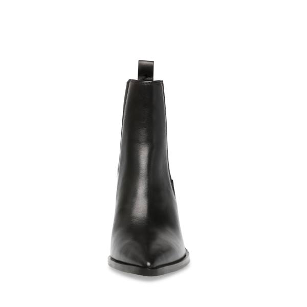 Botki Damskie Steve Madden Caution Skórzane Czarne | SM-390PM