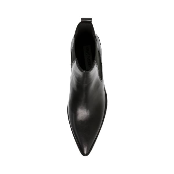 Botki Damskie Steve Madden Caution Skórzane Czarne | SM-390PM