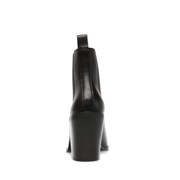 Botki Damskie Steve Madden Caution Skórzane Czarne | SM-390PM