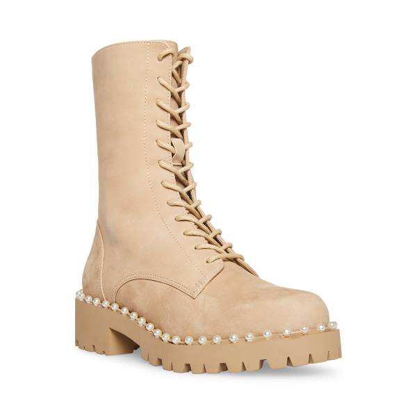 Botki Damskie Steve Madden Conrad Bone Nubuck Beżowe | SM-594MF