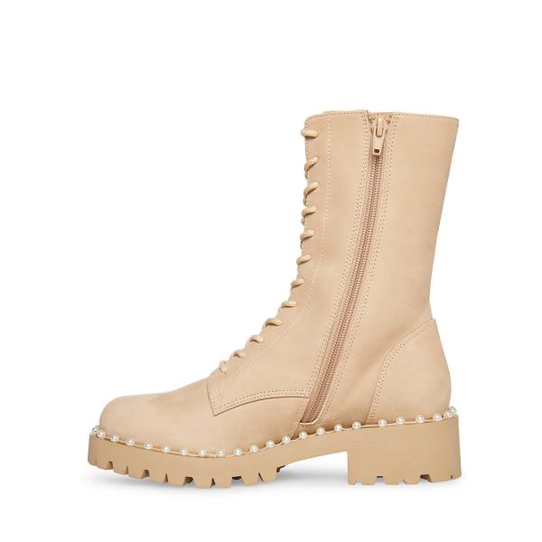 Botki Damskie Steve Madden Conrad Bone Nubuck Beżowe | SM-594MF