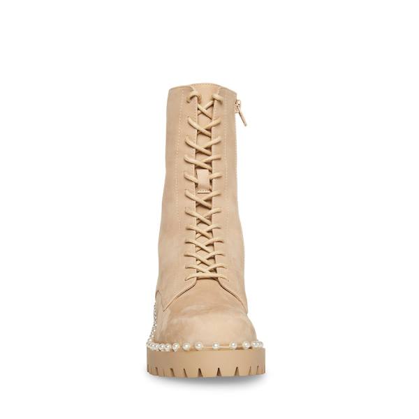 Botki Damskie Steve Madden Conrad Bone Nubuck Beżowe | SM-594MF
