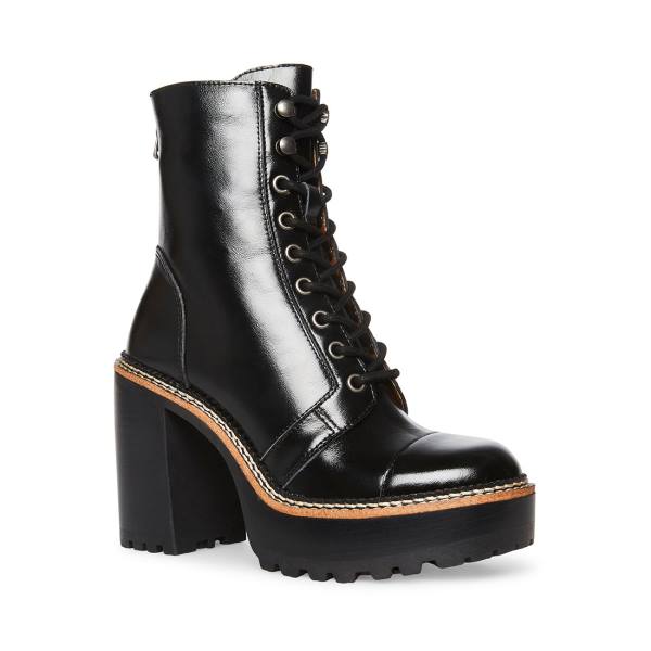 Botki Damskie Steve Madden Core Skórzane Czarne | SM-653UI