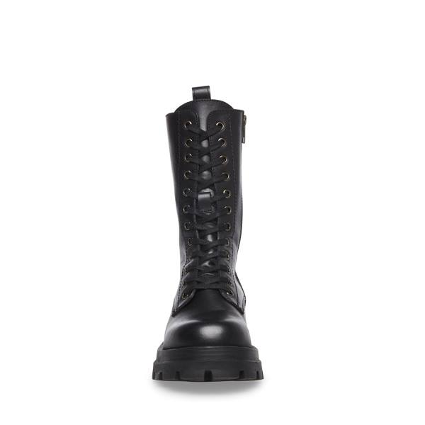 Botki Damskie Steve Madden Ebba Skórzane Czarne | SM-389GR