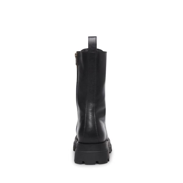 Botki Damskie Steve Madden Ebba Skórzane Czarne | SM-389GR