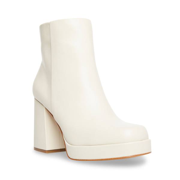 Botki Damskie Steve Madden Edsel Bone Skórzane Beżowe | SM-985FV