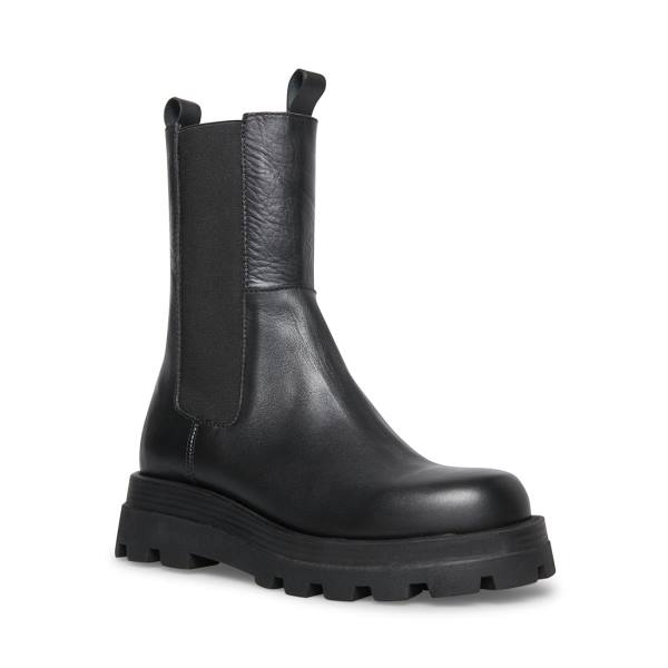 Botki Damskie Steve Madden Explorer Skórzane Czarne | SM-478DH