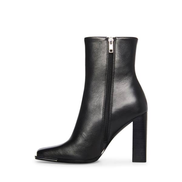 Botki Damskie Steve Madden Falcon Skórzane Czarne | SM-307RD