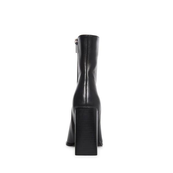 Botki Damskie Steve Madden Falcon Skórzane Czarne | SM-307RD