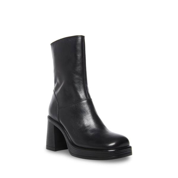 Botki Damskie Steve Madden Fantsie Skórzane Czarne | SM-341FK