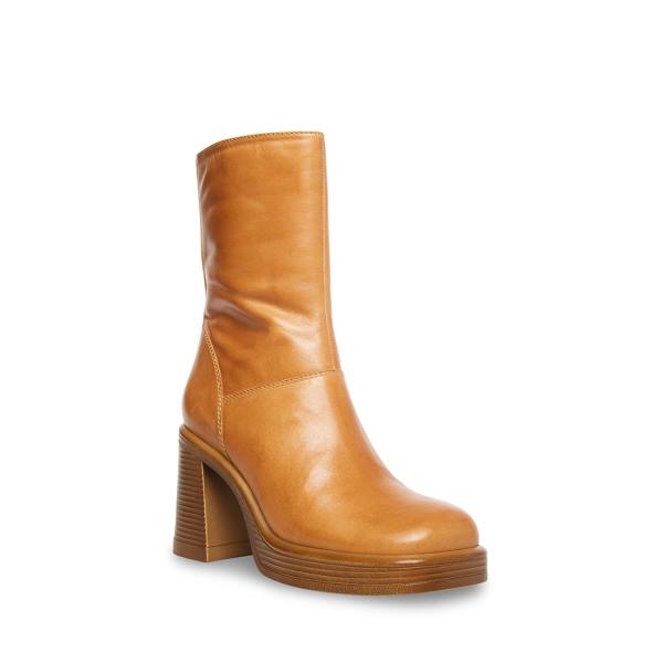 Botki Damskie Steve Madden Fantsie Tan Skórzane Brązowe | SM-059TN
