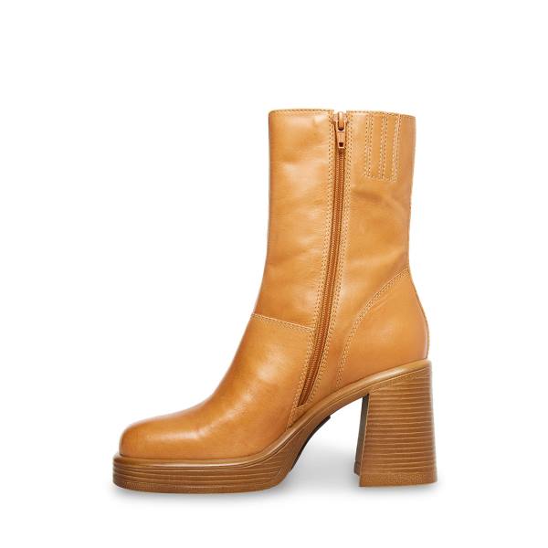 Botki Damskie Steve Madden Fantsie Tan Skórzane Brązowe | SM-059TN