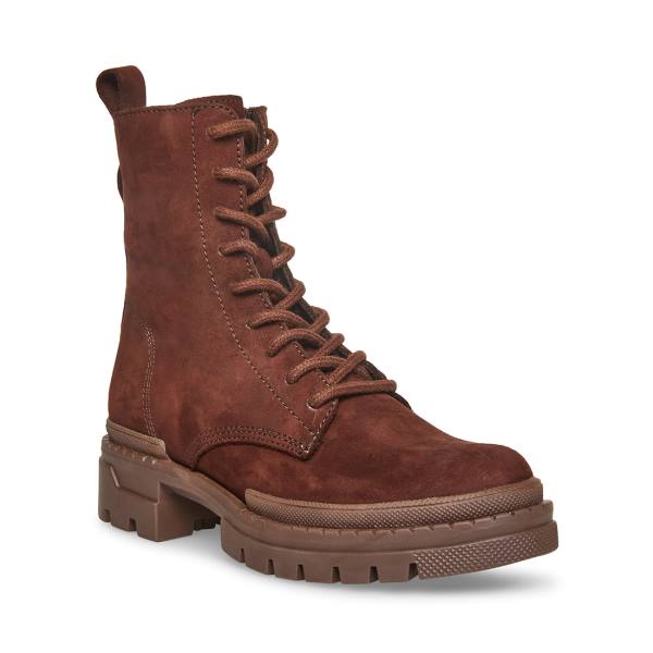 Botki Damskie Steve Madden Jamisyn Nubuck Brązowe | SM-981WJ