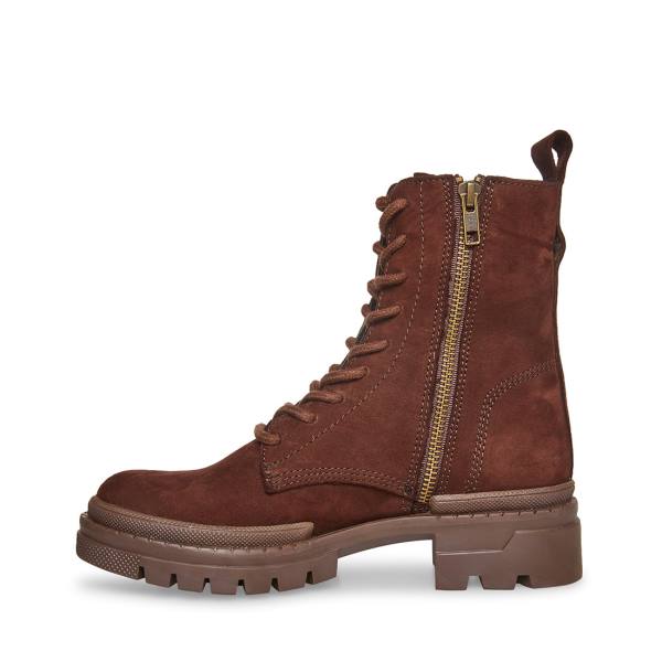 Botki Damskie Steve Madden Jamisyn Nubuck Brązowe | SM-981WJ