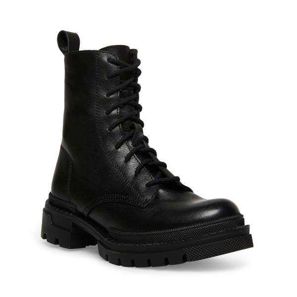 Botki Damskie Steve Madden Jamisyn Skórzane Czarne | SM-324OM