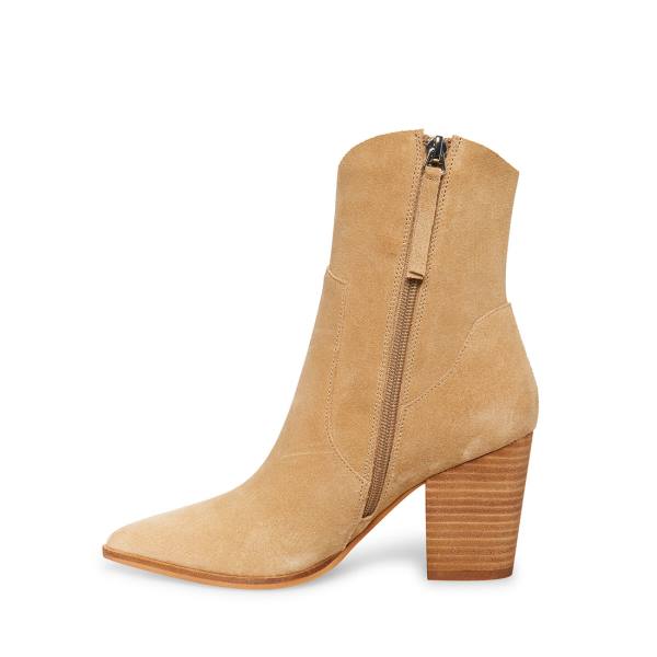 Botki Damskie Steve Madden Janetta Sand Zamszowe Brązowe | SM-791LB