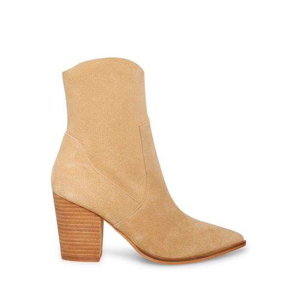 Botki Damskie Steve Madden Janetta Sand Zamszowe Brązowe | SM-791LB