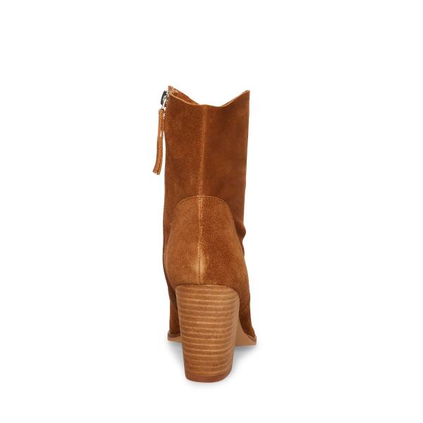 Botki Damskie Steve Madden Janetta Zamszowe Brązowe | SM-367FD