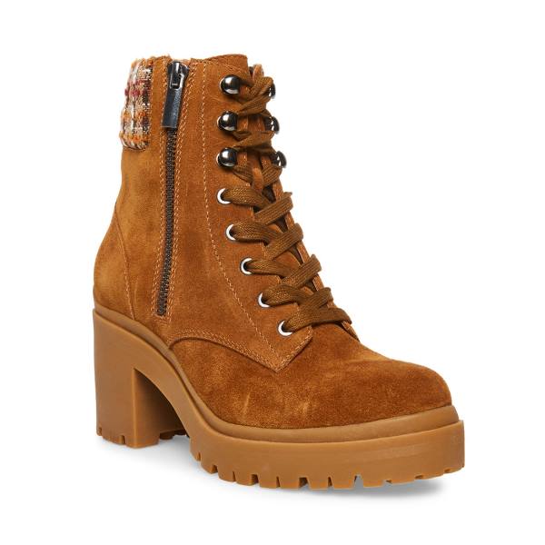 Botki Damskie Steve Madden Jaydin-f Zamszowe Brązowe | SM-684ZI