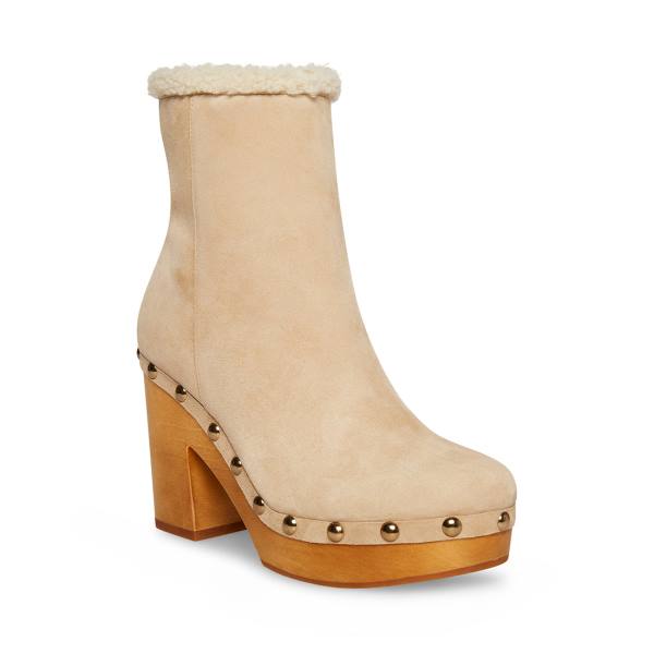 Botki Damskie Steve Madden Kent Sand Zamszowe Brązowe | SM-318NW