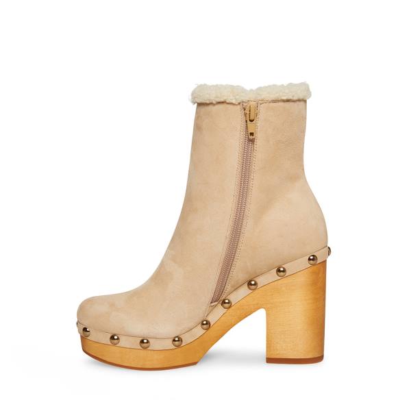 Botki Damskie Steve Madden Kent Sand Zamszowe Brązowe | SM-318NW