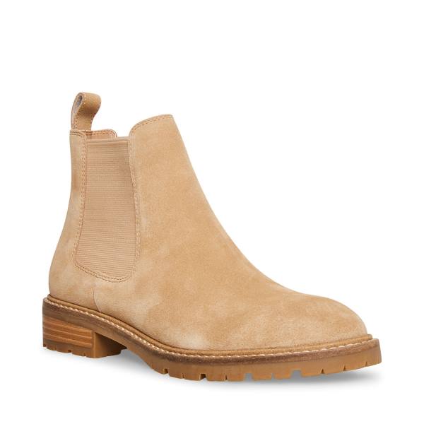Botki Damskie Steve Madden Leopold Tan Zamszowe Brązowe | SM-793JF