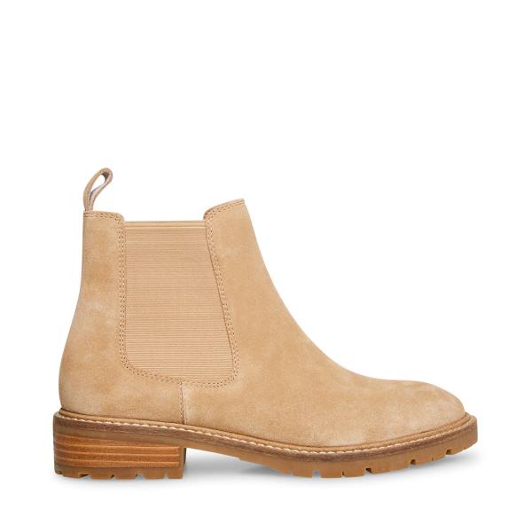 Botki Damskie Steve Madden Leopold Tan Zamszowe Brązowe | SM-793JF