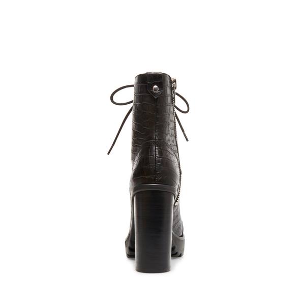 Botki Damskie Steve Madden Lisalove Crocodile Czarne | SM-095JL