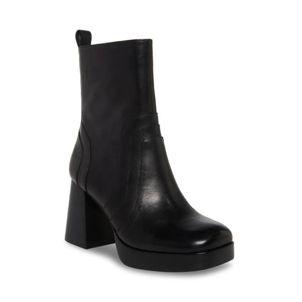 Botki Damskie Steve Madden Maggie Skórzane Czarne | SM-594RT