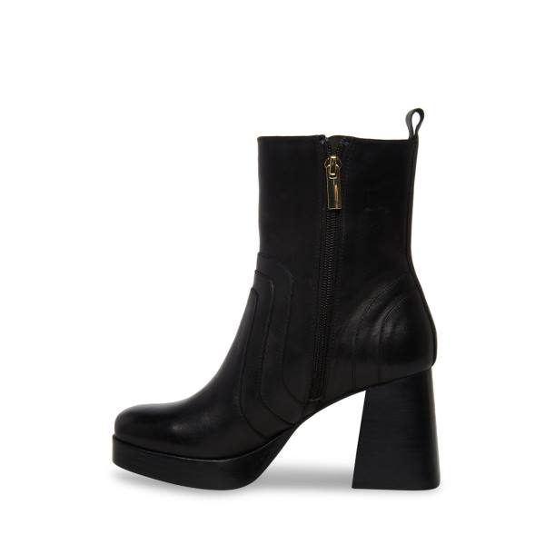Botki Damskie Steve Madden Maggie Skórzane Czarne | SM-594RT