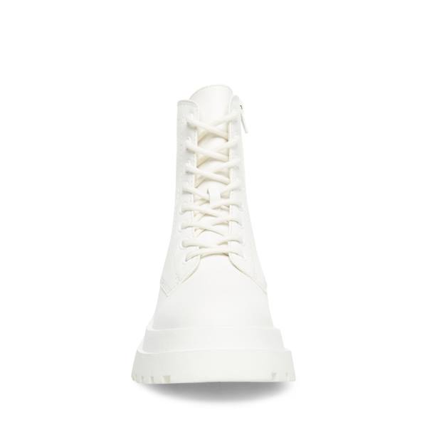 Botki Damskie Steve Madden Malvina Skórzane Białe | SM-249PJ