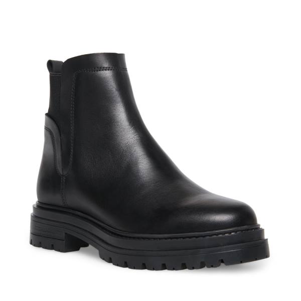 Botki Damskie Steve Madden Moira Skórzane Czarne | SM-726JK