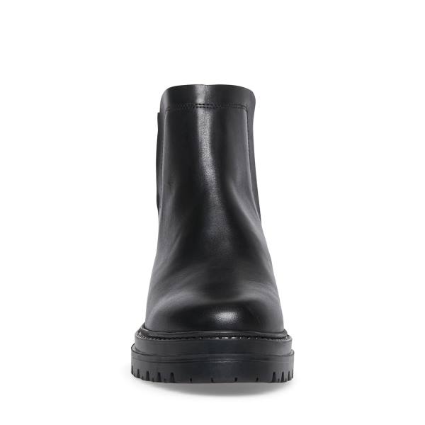 Botki Damskie Steve Madden Moira Skórzane Czarne | SM-726JK
