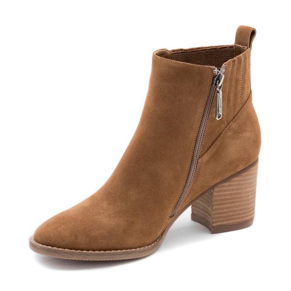Botki Damskie Steve Madden Noa Nieprzemakalne Camel Zamszowe Brązowe | SM-694OC