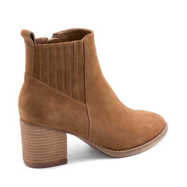 Botki Damskie Steve Madden Noa Nieprzemakalne Camel Zamszowe Brązowe | SM-694OC