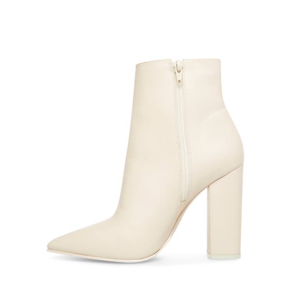 Botki Damskie Steve Madden Noticed Bone Skórzane Beżowe | SM-692CF