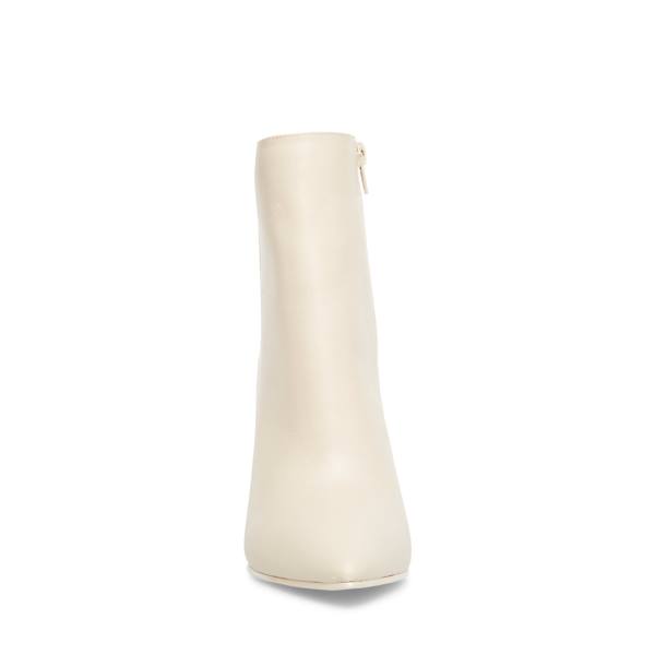 Botki Damskie Steve Madden Noticed Bone Skórzane Beżowe | SM-692CF