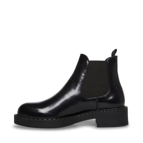 Botki Damskie Steve Madden Poppy Skórzane Czarne | SM-798QL