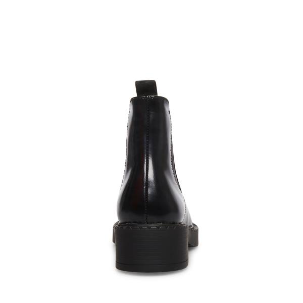 Botki Damskie Steve Madden Poppy Skórzane Czarne | SM-798QL