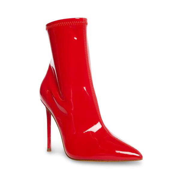 Botki Damskie Steve Madden Posse Lakierowana Czerwone | SM-485JA