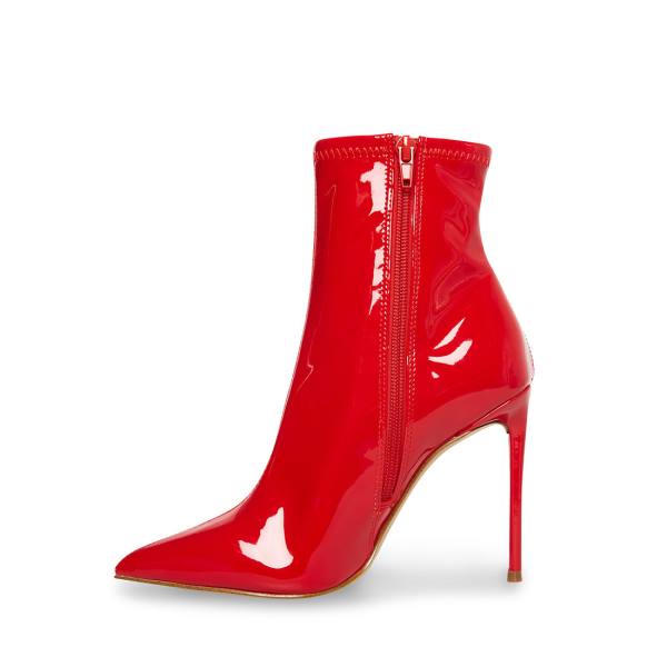 Botki Damskie Steve Madden Posse Lakierowana Czerwone | SM-485JA