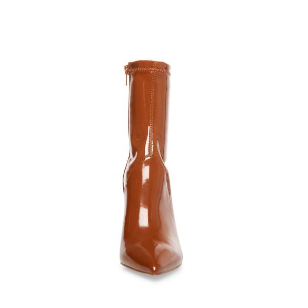 Botki Damskie Steve Madden Slade Cognac Lakierowana Brązowe | SM-748QR