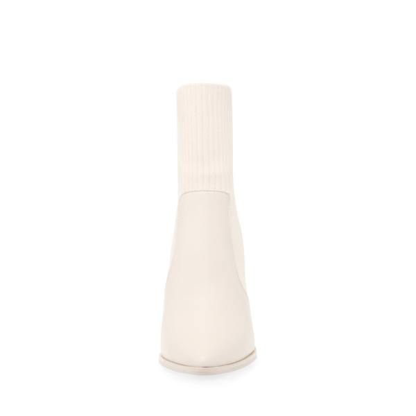 Botki Damskie Steve Madden Tackle Bone Skórzane Beżowe | SM-306RJ